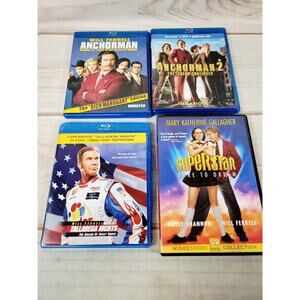 Anchorman / Anchorman 2, Talladega Nights, Superstar Blu-ray + DVD - Lot of 4